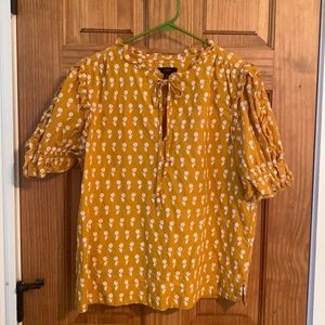 J crew floral ruffle top